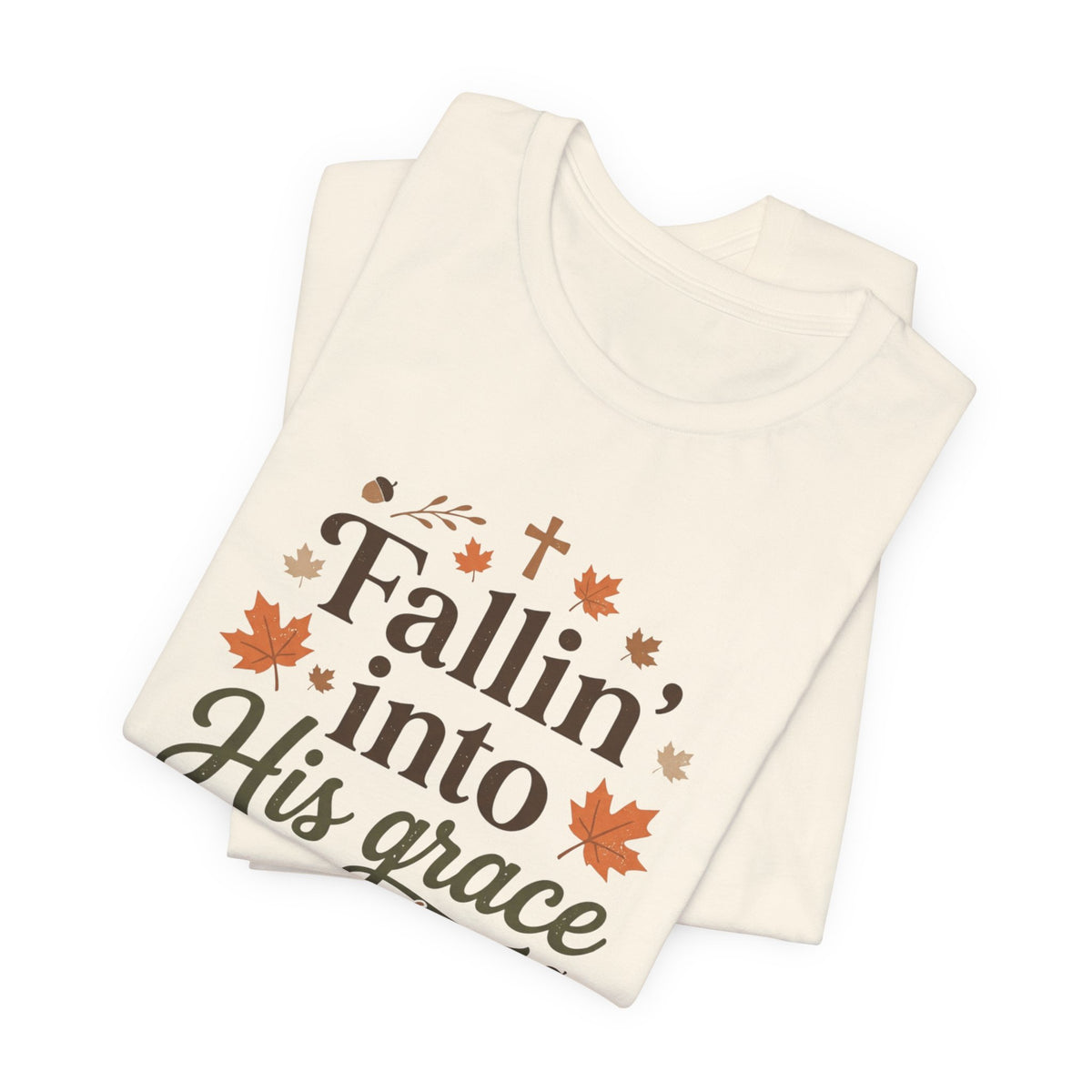 Fallin' Into His Grace Tee — Autumn Christian Faith Shirt