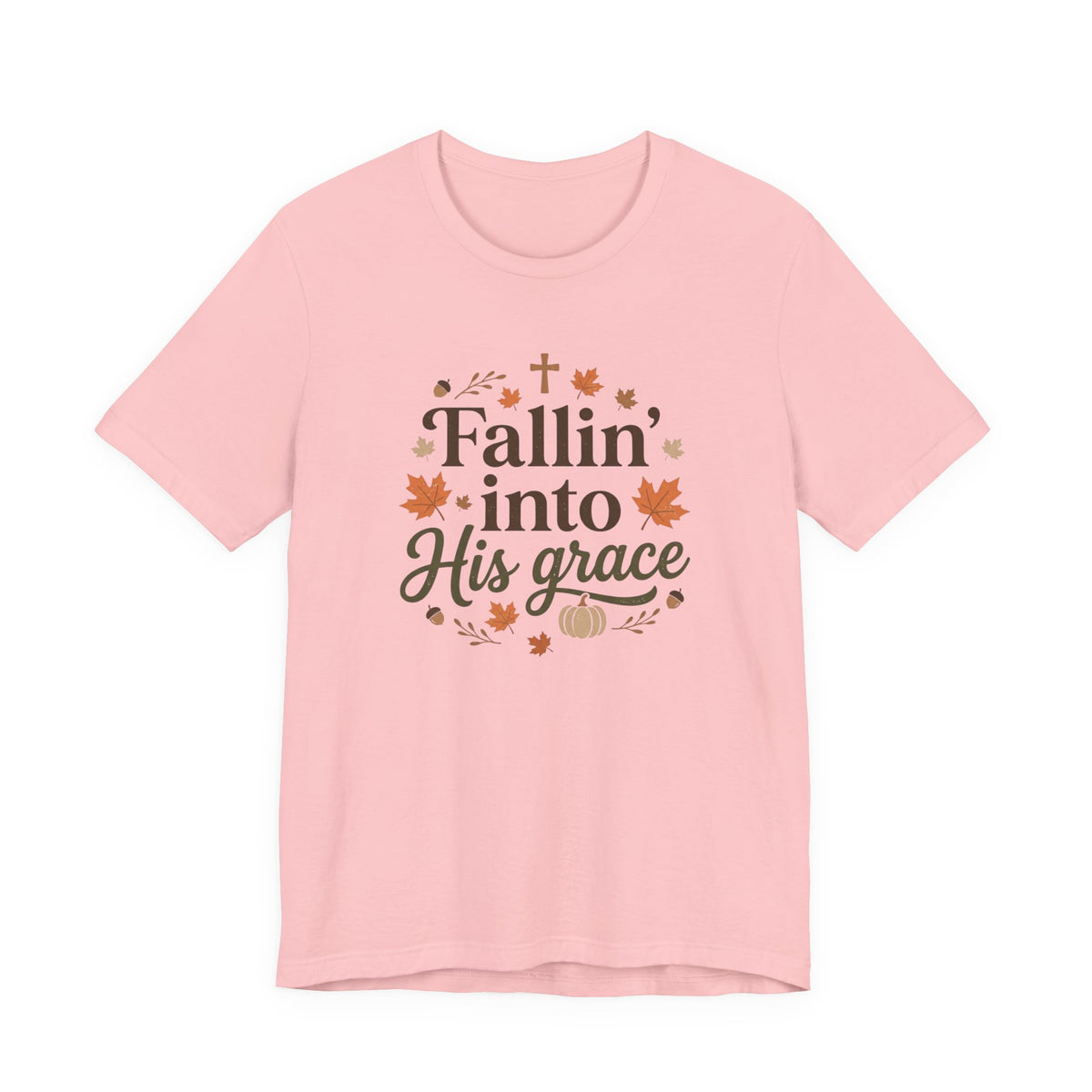 Fallin' Into His Grace Tee — Autumn Christian Faith Shirt