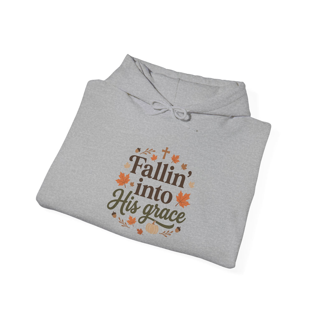 Fallin' Into His Grace Hoodie — Autumn Christian Faith Sweatshirt