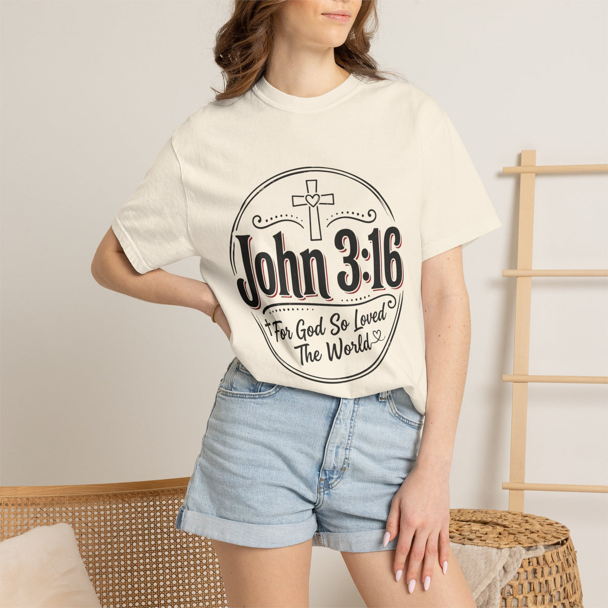 John 3:16 Christian T-Shirt — "For God So Loved the World" Religious Tee