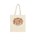 Blessed Fall Tote Bag — 'Blessed' Autumn Leaves Cotton Canvas Tote