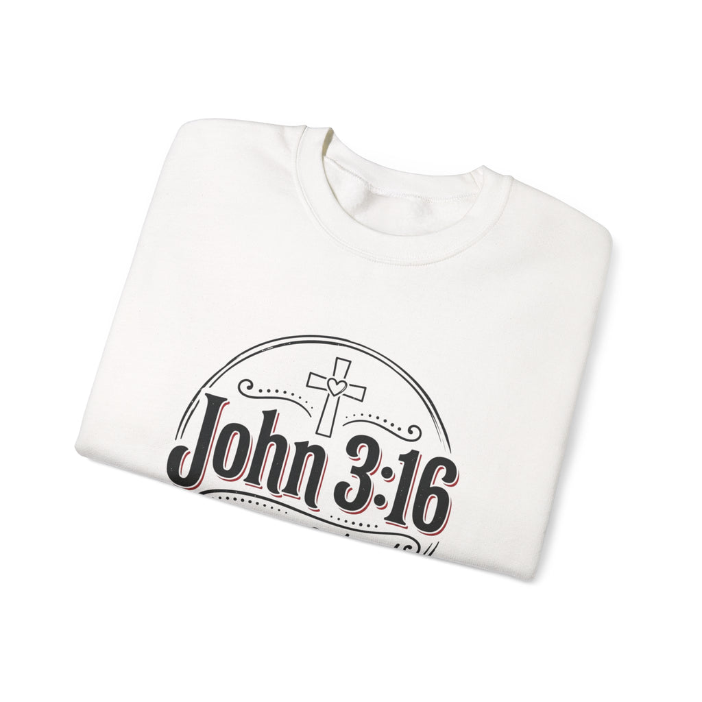 John 3:16 Crewneck Sweatshirt – Faith Christian Bible Verse Pullover