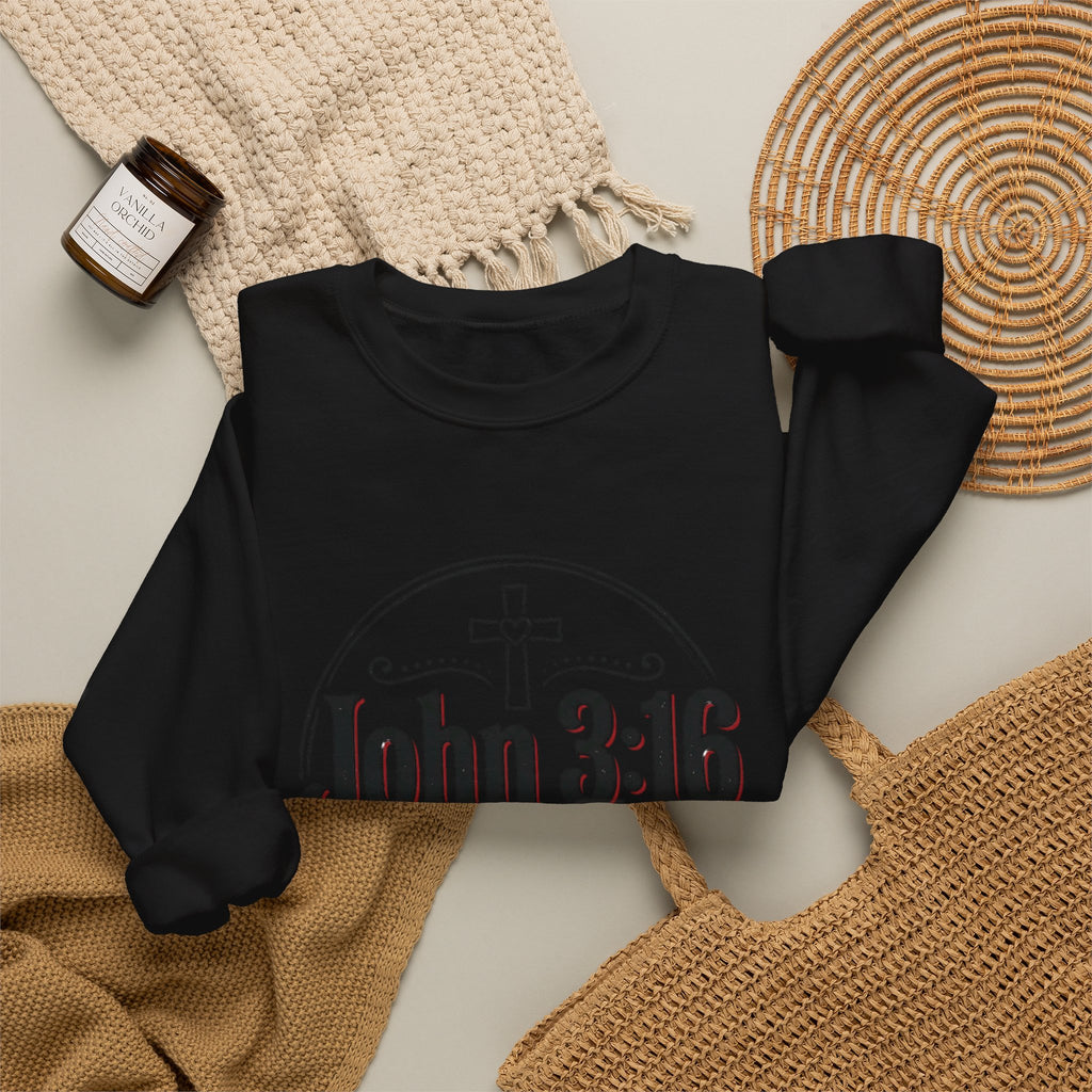 John 3:16 Crewneck Sweatshirt – Faith Christian Bible Verse Pullover