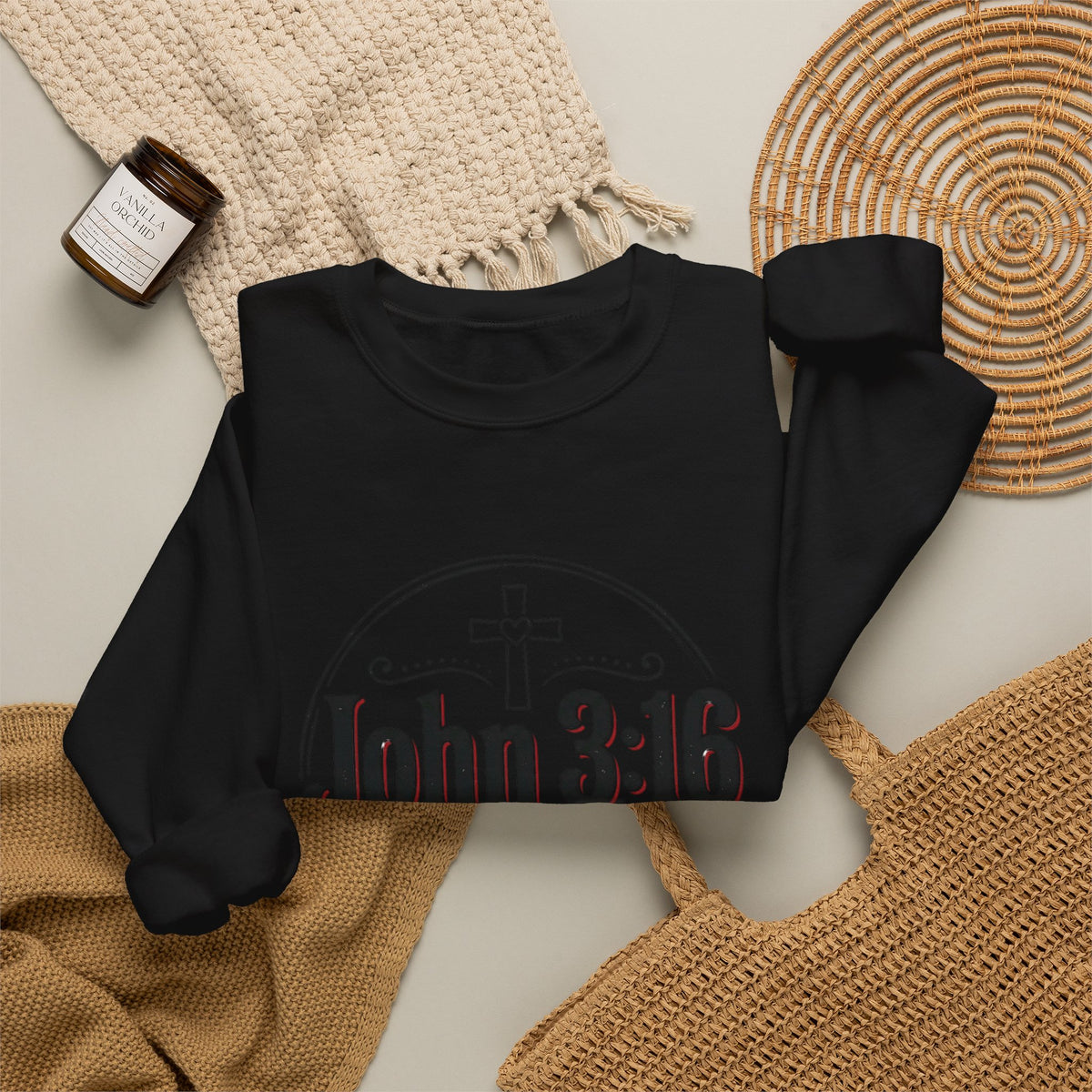 John 3:16 Crewneck Sweatshirt – Faith Christian Bible Verse Pullover
