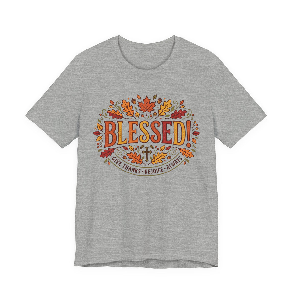 Blessed! Fall Leaves T-Shirt — Give Thanks Faith Tee