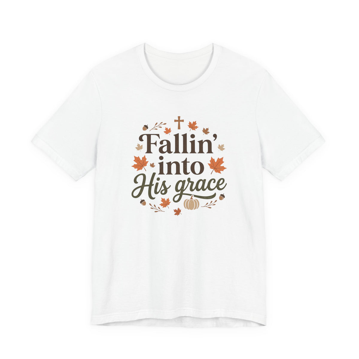Fallin' Into His Grace Tee — Autumn Christian Faith Shirt