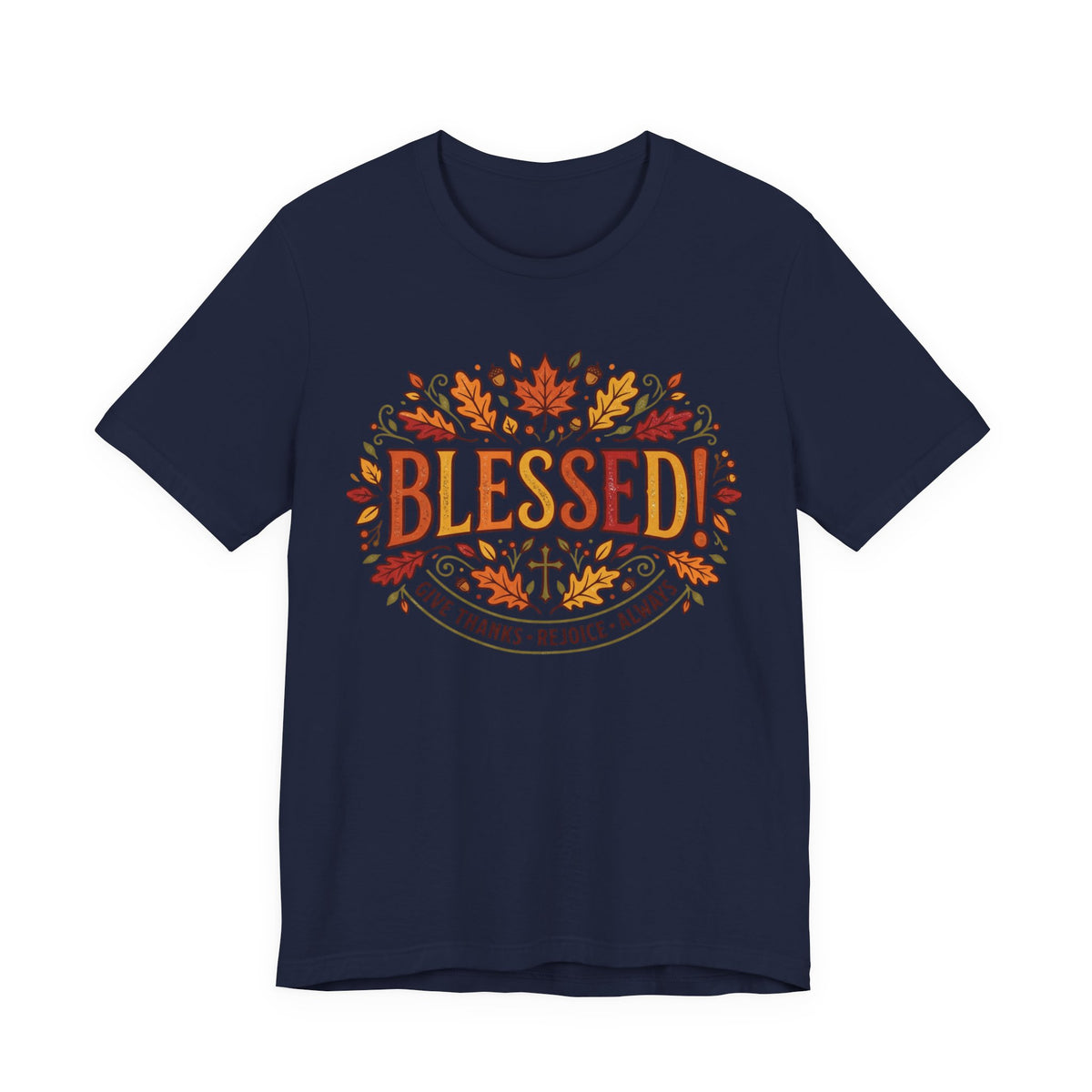 Blessed! Fall Leaves T-Shirt — Give Thanks Faith Tee