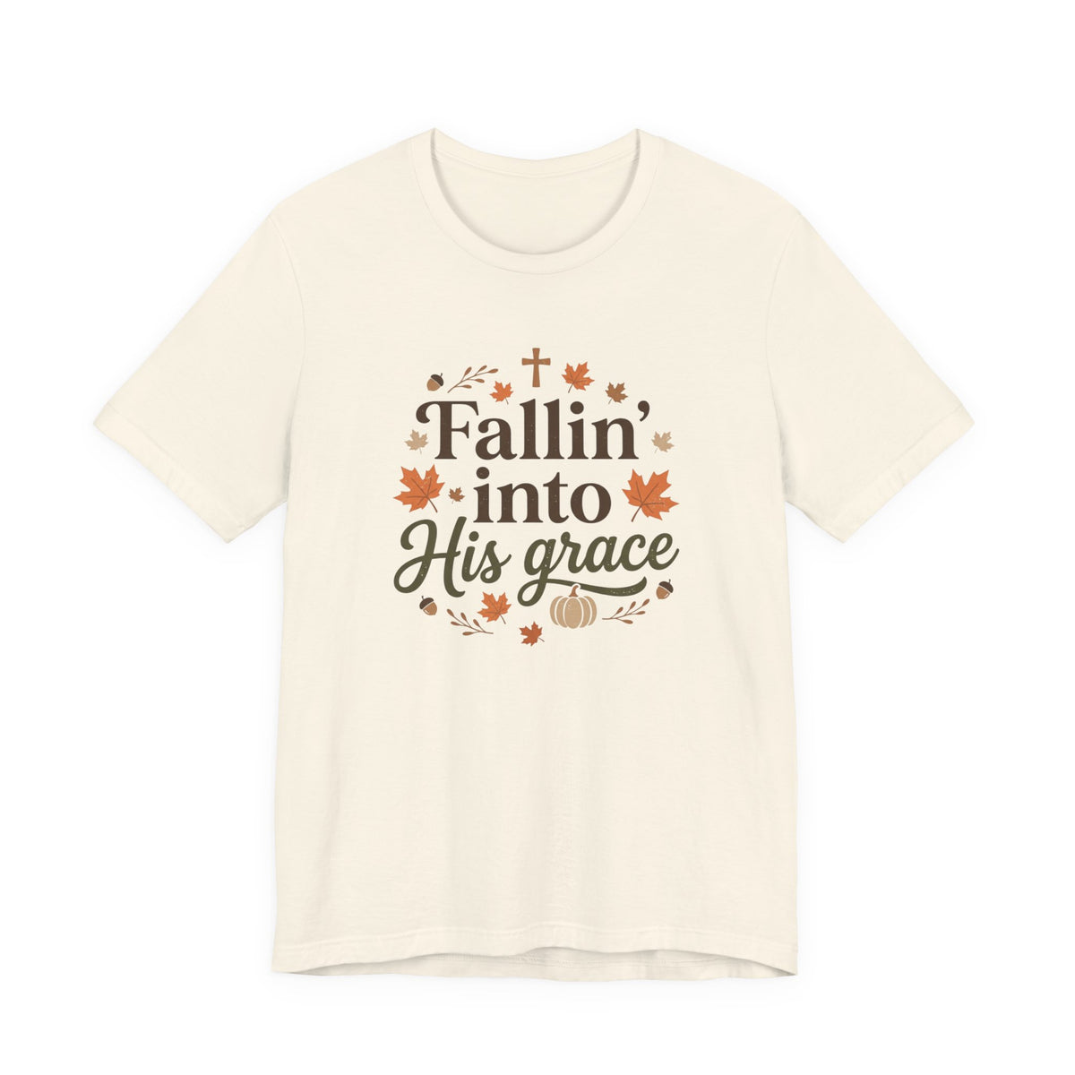 Fallin' Into His Grace Tee — Autumn Christian Faith Shirt