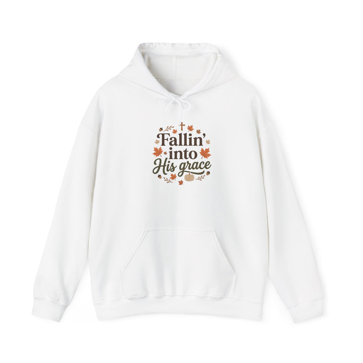 Fallin' Into His Grace Hoodie — Autumn Christian Faith Sweatshirt