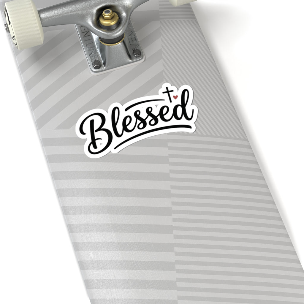 Blessed Script Kiss-Cut Sticker — Faith-Inspired Decorative Decal