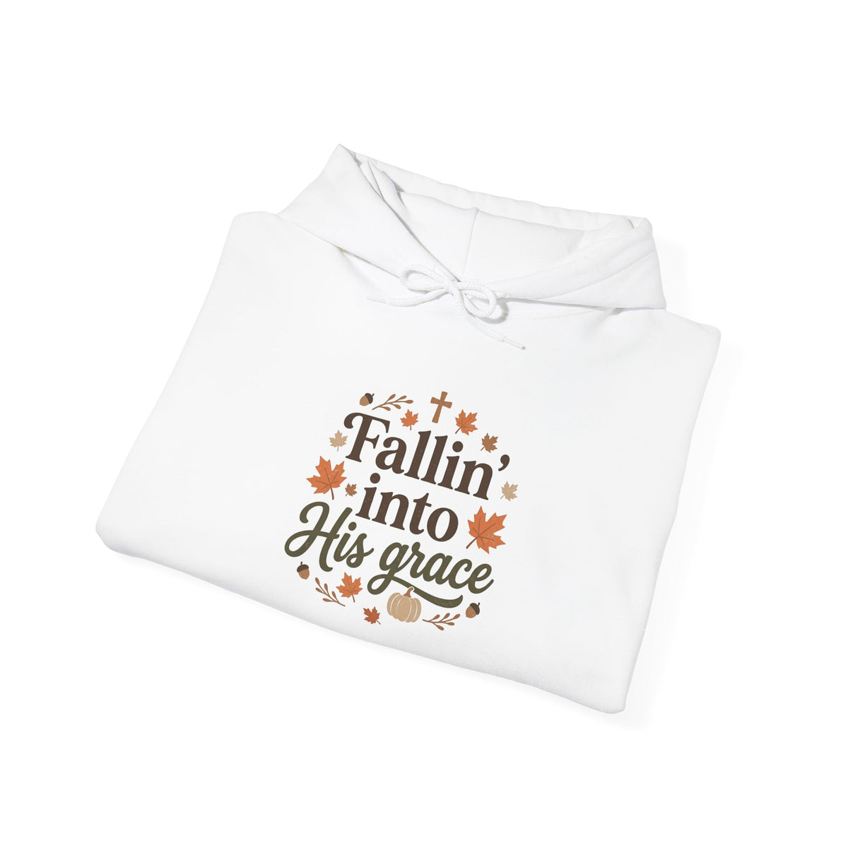 Fallin' Into His Grace Hoodie — Autumn Christian Faith Sweatshirt