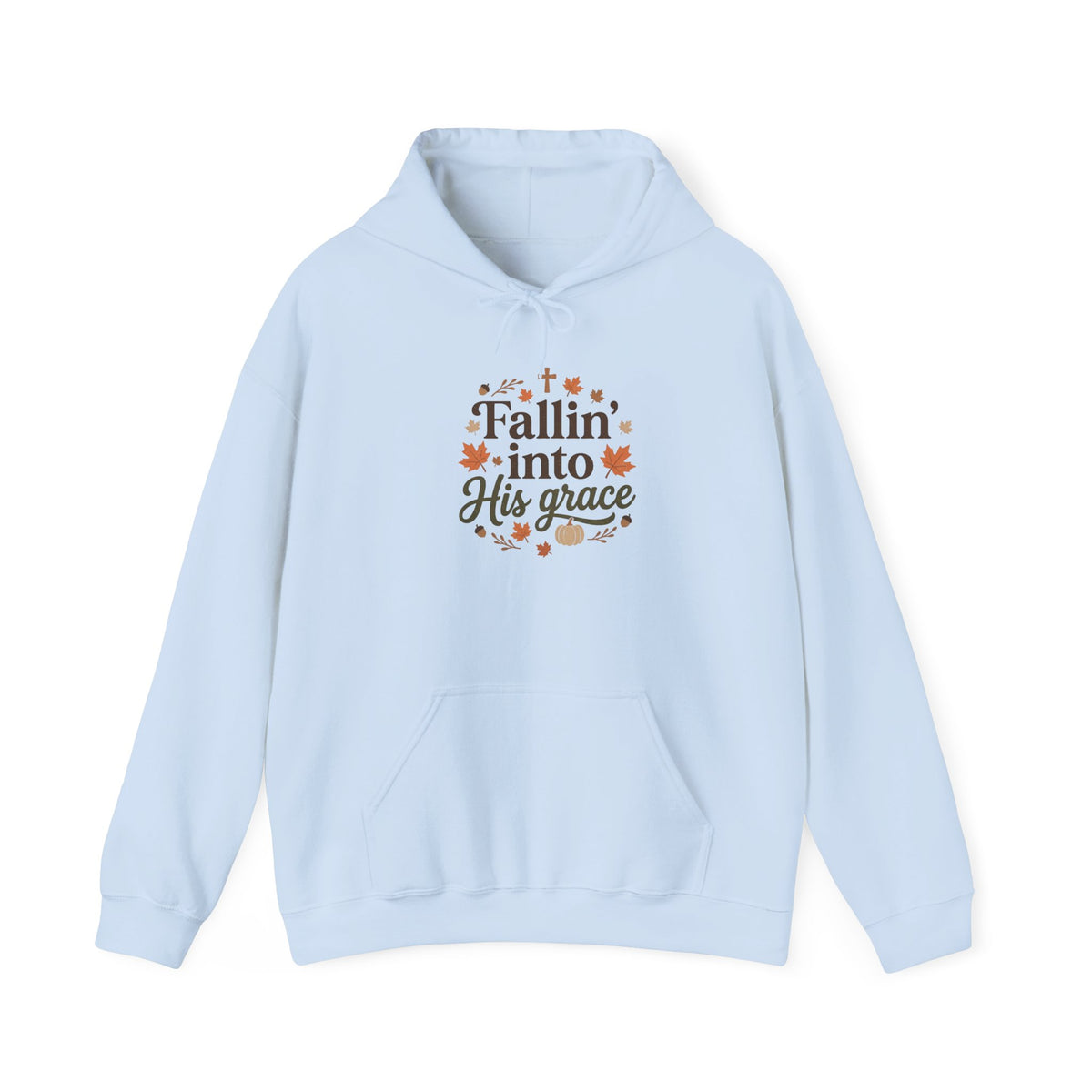 Fallin' Into His Grace Hoodie — Autumn Christian Faith Sweatshirt