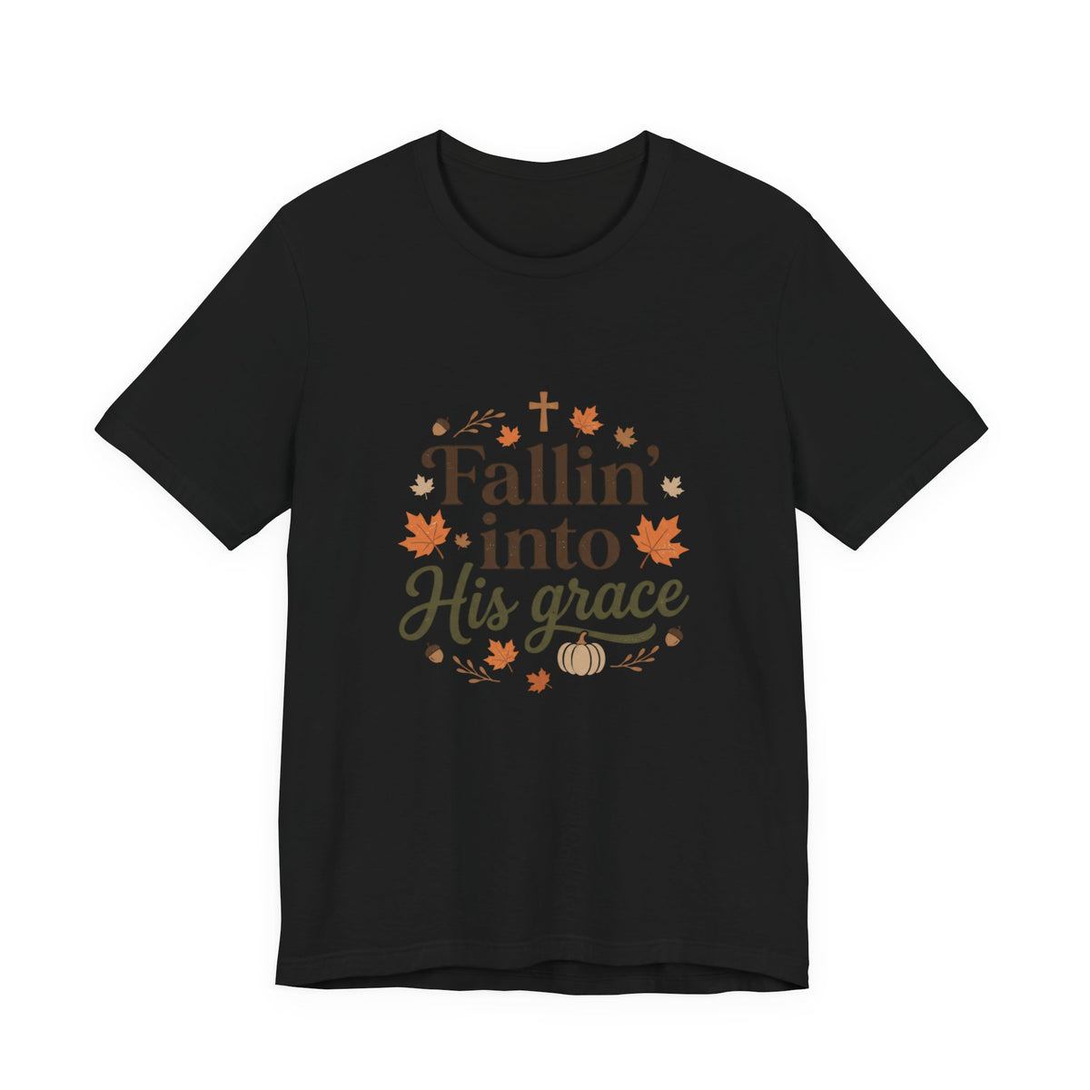 Fallin' Into His Grace Tee — Autumn Christian Faith Shirt