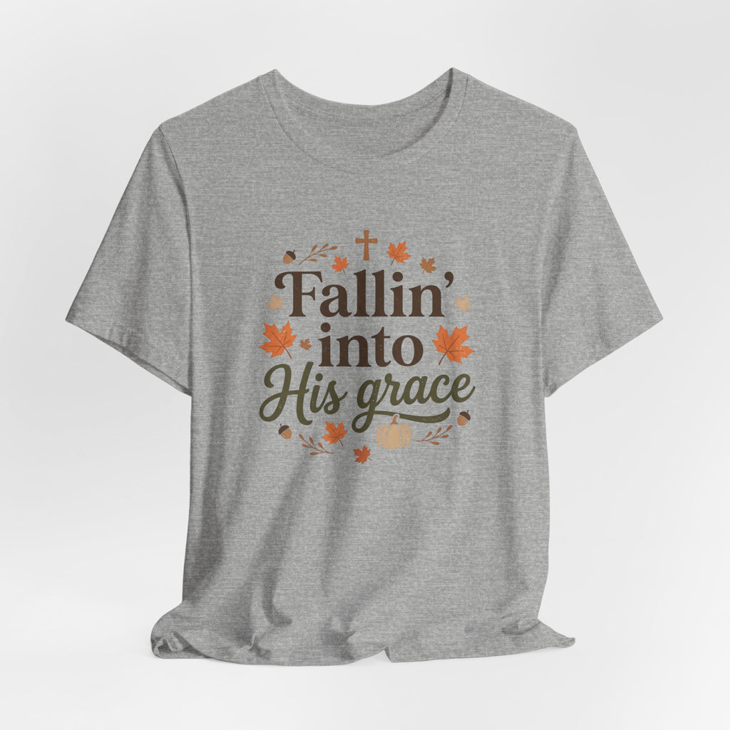 Fallin' Into His Grace Tee — Autumn Christian Faith Shirt