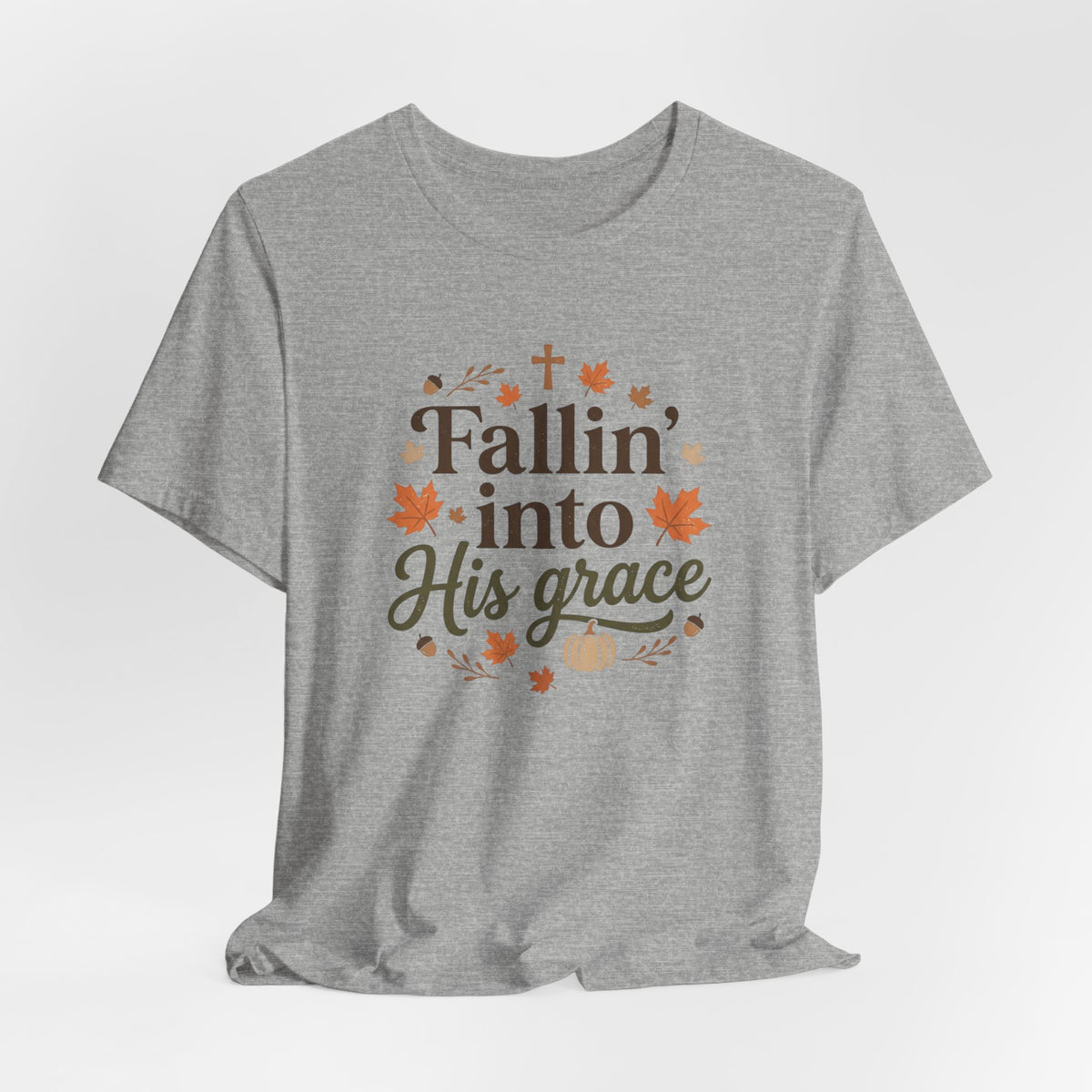 Fallin' Into His Grace Tee — Autumn Christian Faith Shirt