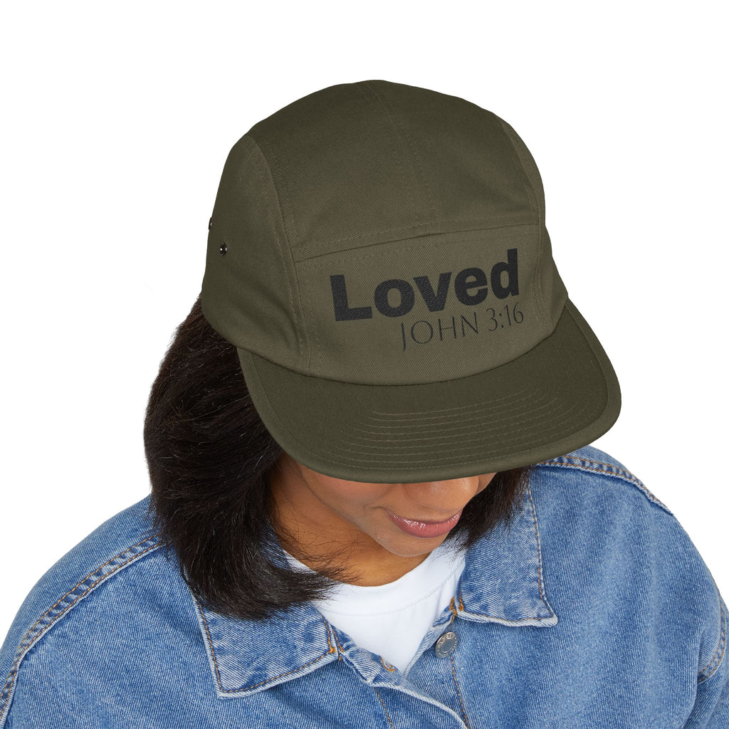 Loved John 3:16 Embroidered 5-Panel Cap
