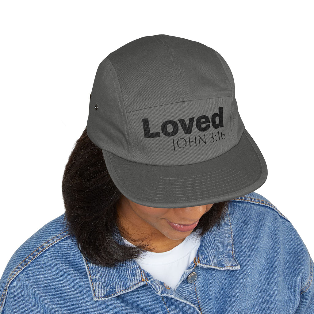 Loved John 3:16 Embroidered 5-Panel Cap