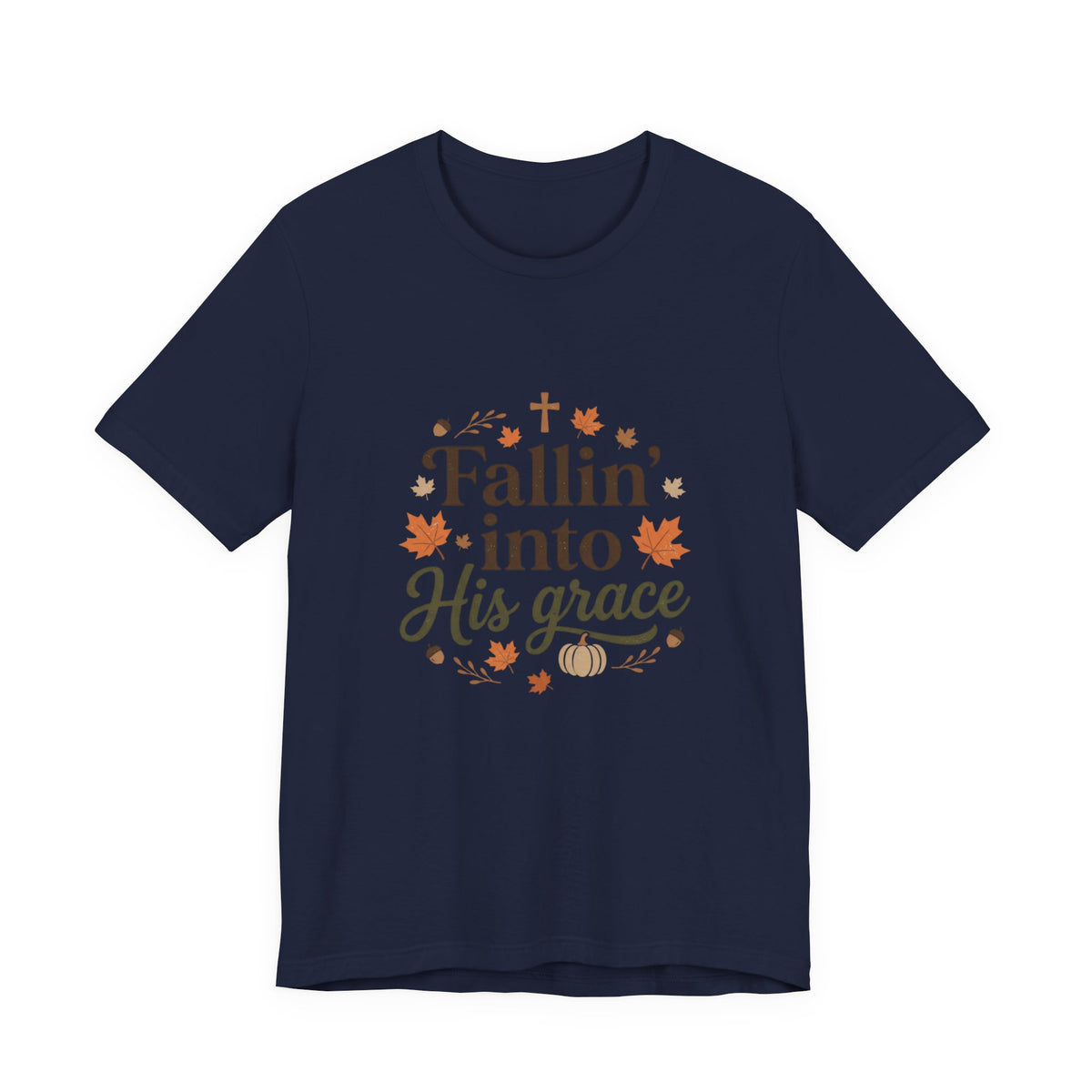 Fallin' Into His Grace Tee — Autumn Christian Faith Shirt