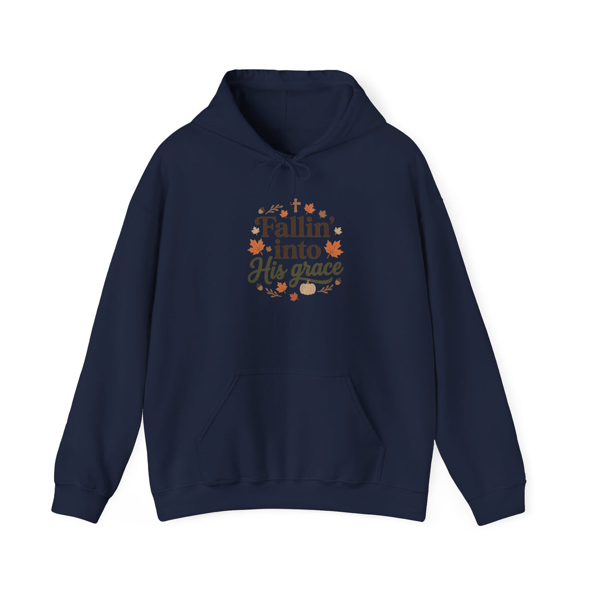 Fallin' Into His Grace Hoodie — Autumn Christian Faith Sweatshirt
