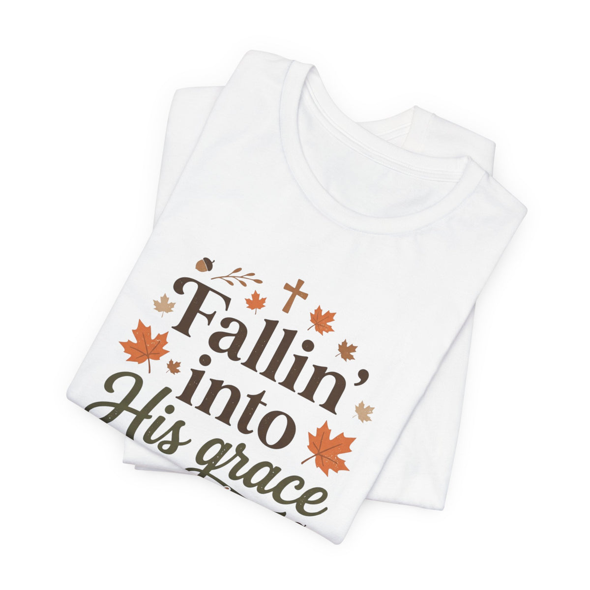 Fallin' Into His Grace Tee — Autumn Christian Faith Shirt