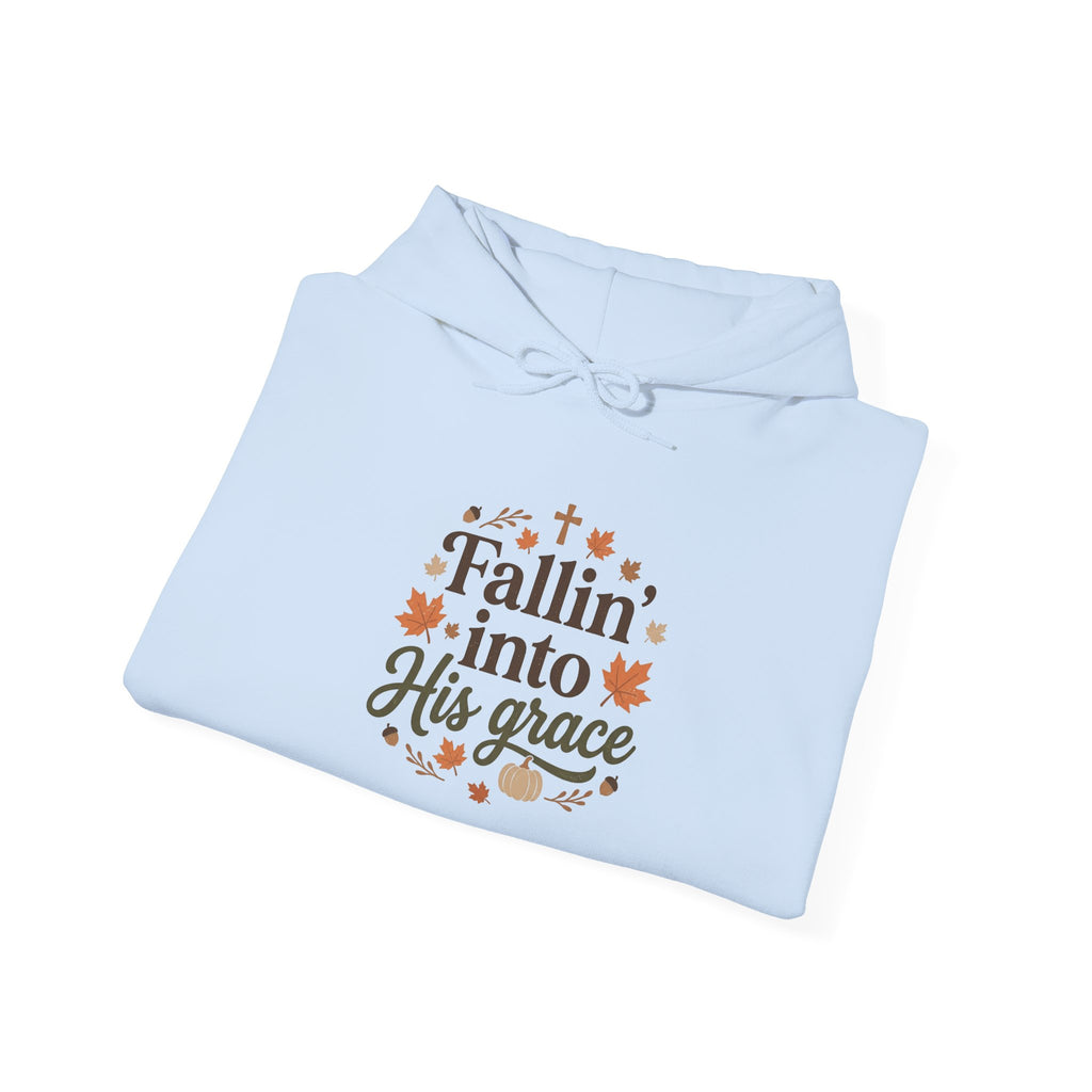 Fallin' Into His Grace Hoodie — Autumn Christian Faith Sweatshirt