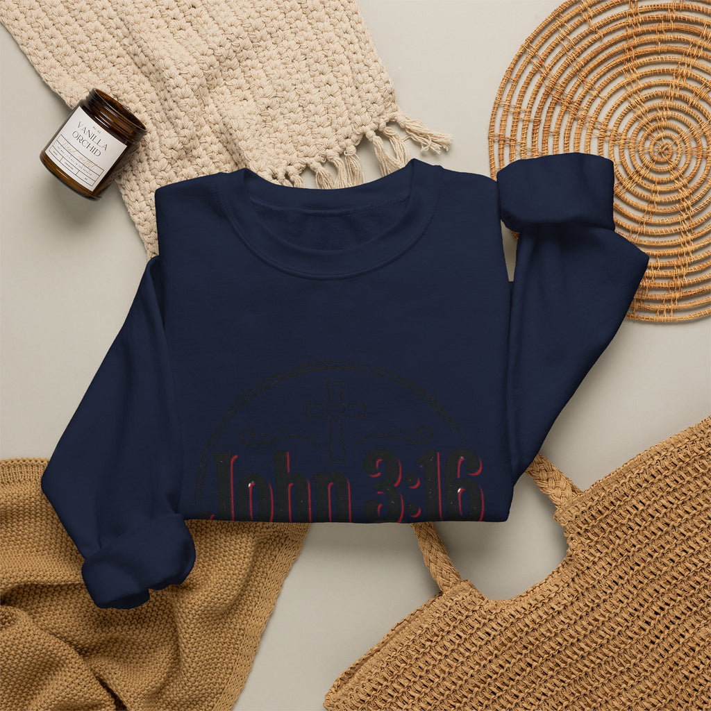 John 3:16 Crewneck Sweatshirt – Faith Christian Bible Verse Pullover