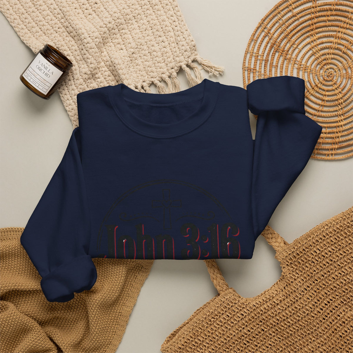 John 3:16 Crewneck Sweatshirt – Faith Christian Bible Verse Pullover