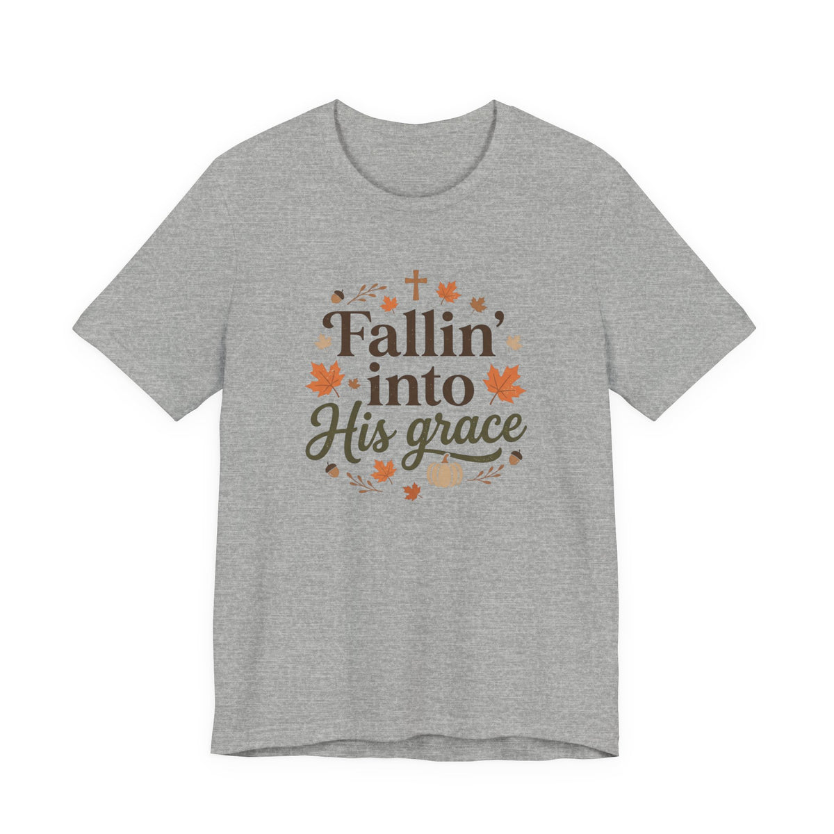 Fallin' Into His Grace Tee — Autumn Christian Faith Shirt